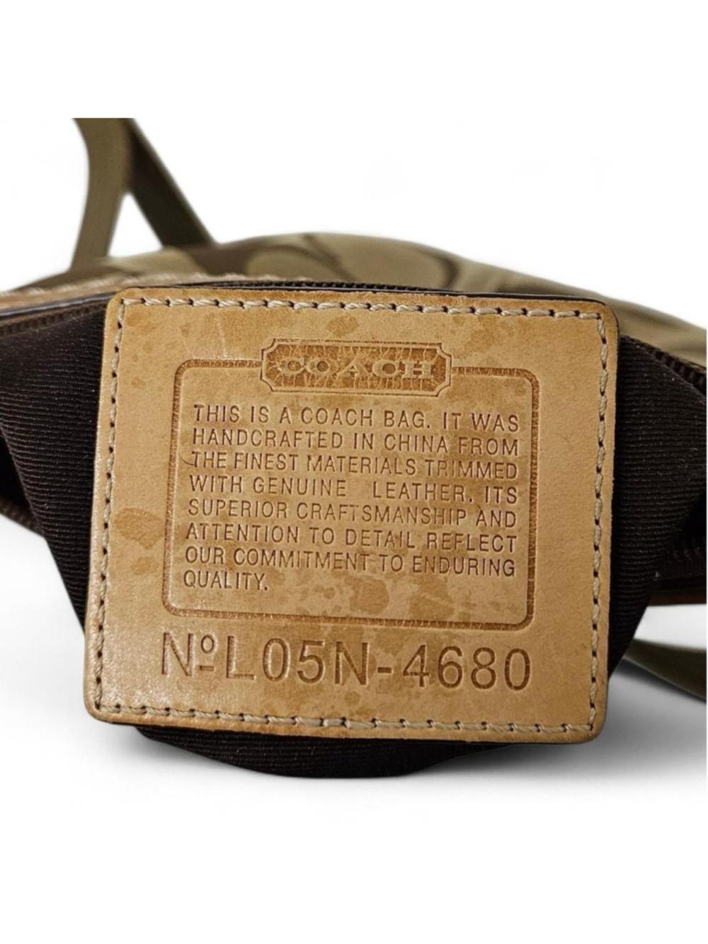 Coach Signature Jacquard Leather Crossbody Tan Brown - Picture 8 of 8